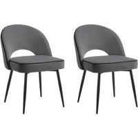 Home Detail Tilly Velvet Dining Chair Set of 2, Ivory in Grey | Size: 2 Pack