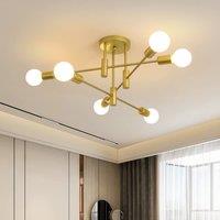 6 Lights Gold Modern Chandelier Metal Vintage Pendant Light
