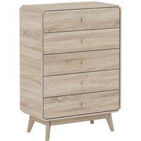 KUDL HOME BR15 Chest of Drawers in Light Oak