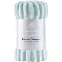 GAVENO CAVAILIA Osum Ribbed Throw in Duck Egg Blue | Size: 200 cm x 240 cm