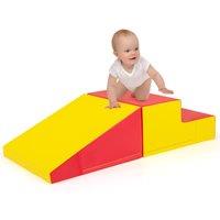 Costway Toddlers Step & Slide Climber for Infants Toddler Soft Play Set in Red