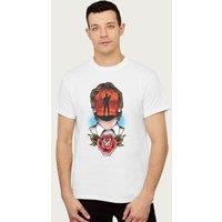 Stranger Things Men's Henry Creel Vecna One Rose Tattoo T-Shirt in White | Size: XL