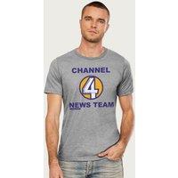 Anchorman Men's Channel 4 News Team Logo T-Shirt in Mid Grey | Size: Medium