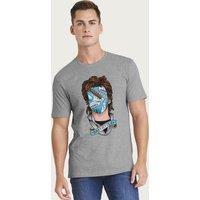 Stranger Things Men's Steve Harrington Babysitter Tattoo T-Shirt in Mid Grey | Size: Large