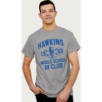 Stranger Things Men's Hawkins Middle School AV Club T-Shirt in Mid Grey | Size: 2XL