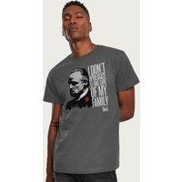 The Godfather Men's Vito Corleone Take Care Of My Family Quote T-Shirt in Charcoal | Size: Large