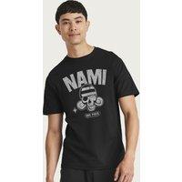 One Piece Men's Nami Straw Hat Pirates Navigator Skull Anime T-Shirt in Black | Size: XL