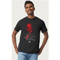 The Godfather Men's Red Corleone Take Care Of My Family Quote T-Shirt in Black | Size: 2XL