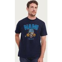 One Piece Men's Nami Straw Hat Pirates Navigator Skull Logo Anime T-Shirt in Navy | Size: XL
