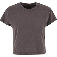 Build Your Brand Women's Vintage Cropped T-Shirt in Dark Grey | Size: Large