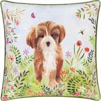 Evans Lichfield Daisy Hill Charlie Printed Cushion in Green | Size: 45 cm x 45 cm