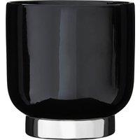 Orsina Callie Black Small Planter With Silver Finish Base