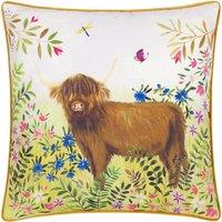 Evans Lichfield Daisy Hill Agnes Printed Cushion in Tan | Size: 45 cm x 45 cm