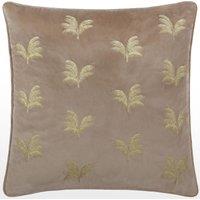 Paoletti Guilded Palms Embroidered Cushion in Light Brown | Size: 45 cm x 45 cm