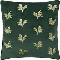 Paoletti Guilded Palms Embroidered Cushion in Emerald | Size: 45 cm x 45 cm