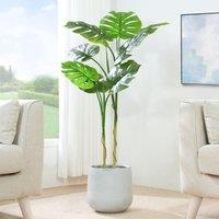 MCC Direct Artificial Monstera Plant with Plastic Planter Pot Indoor House plant 80cm