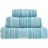 Allure Bath Fashions Patterned Striped Towels - Duckegg in Duck Egg Blue | Size: Bath Sheet