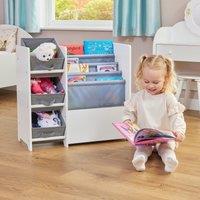 Liberty House Toys White Display Unit with Fabric Storage Boxes