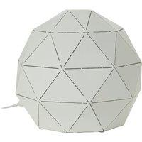 Orsina Silver Finish Table Lamp, Gold Inner Shade Table Light For Living Room, Durable Geometric Lamp in White