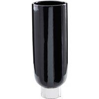 Orsina Black & Silver Small Pedestal Vase, Glossy Stoneware Vase With Metallic Silver Base, Decorative Vase