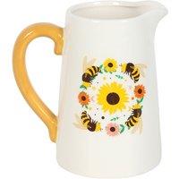 Something Different Ceramic Bee Summer Flower Jug in White