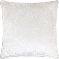 HOEM Malans Cut Velvet Piped Cushion in Cream | Size: 45 cm x 45 cm