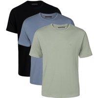 French Connection Men's 3 Pack Cotton Crew Neck Short Sleeve T-Shirts in Navy | Size: Small