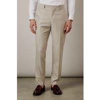 Pale Grey Textured Slim Fit Suit Trouser