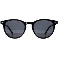 montana Men's Round Shiny Black Smoke Polarized MP75