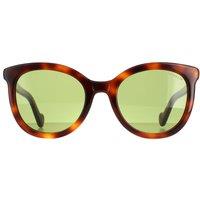 Moncler Women's Round Dark Havana Green ML0119 in Brown