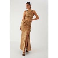 Satin Cowl Neck Top & Maxi Skirt Co-ord