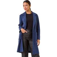 Roman Women's Boucle Knit Longline Coatigan in Navy | Size: 10
