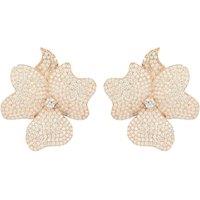 Latelita Women's Flower Large Stud Earrings Rose Gold in White