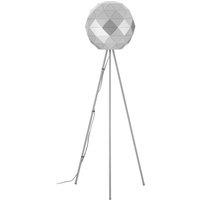 Orsina Metallic Silver Finish Floor Lamp, Gold Inner Shade With Geometric Steel Design, Tripod Standing Lamp