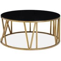 Orsina Alana Round Coffee Table with Gold Frame & Black Glass
