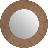 Orsina Roza Round Wall Mirror in Brown