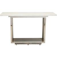 Orsina Moda White Marble Console Table in Silver