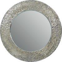 Orsina Akola Finish Round Wall Mirror in Silver
