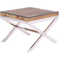 Orsina Kerala Natural Top End Table With Cross Base