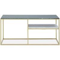 Orsina Marble & Gold Frame Console Table, Assorted Marble Top With Geometric Gold Frame, Console Table