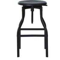 Orsina Stable Black Metal Bar Stool, Industrial Bar Stool For Breakfast, Robust Breakfast Bar Stool For Kitchen