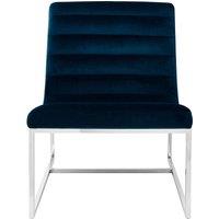 Orsina Midnight Velvet Cocktail Chair, Easy to Adjust Comfy Chair, Effortless Cleaning Ocasssional Accent Chair in Blue