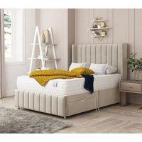 Bed Choices Brisbane Divan Bed With 2 drawers, Mattress & Headboard - Plush Velvet in Cream | Size: King