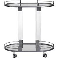 Orsina Metallic Frame Drinks Trolley, Sleek Gold & Black Bar Serving Cart, Functional TwoTier Beverage Trolley