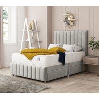 Bed Choices Moscow Divan Bed 2 drawers, Mattress & 26 Headboard in Silver | Size: Small Double
