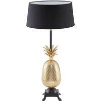 Orsina Nickel Finish Pineapple Table Lamp, Textured Metallic Base with Tropical Detail, Lamp for Living Room in Gold