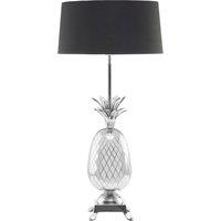 Orsina Nickel Finish Pineapple Table Lamp, Textured Metallic Base with Tropical Detail, Lamp for Living Room in Silver