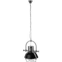 Orsina Industrial Revolution Black Pendant Light, Retro-Style Matte Black & Chrome Finish Lamp, Industrial Lighting