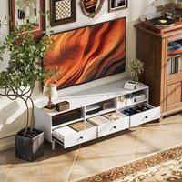HOMCOM TV Unit, TV Cabinet for up to 75, with Drawers, Shelves, Cream White