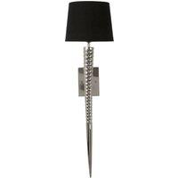 Orsina Wall Light with Tapered Screw Textured Base, High Gloss Nickel Finish Stainless Steel Frame in Black